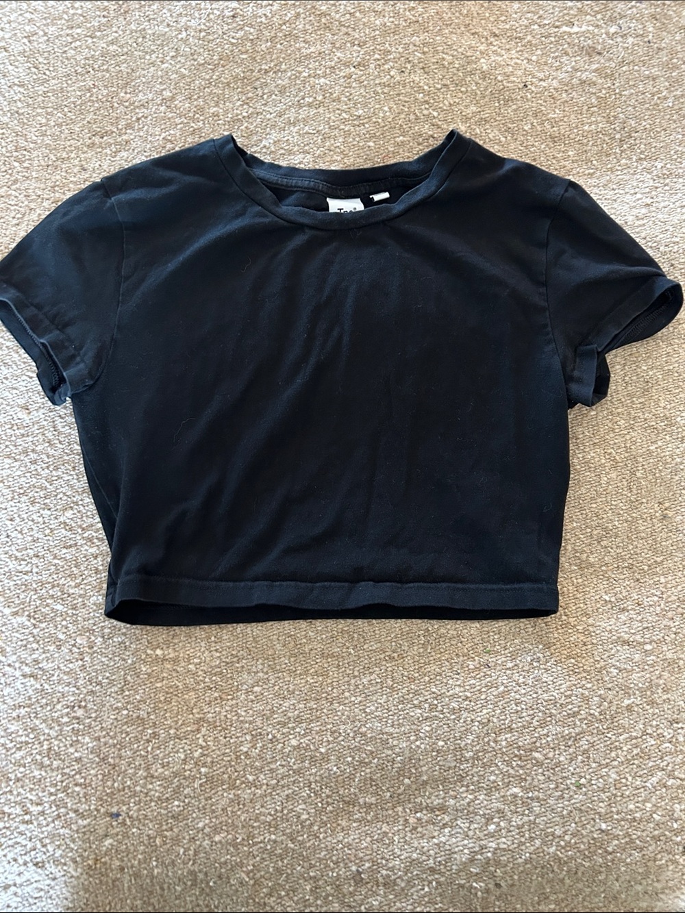 TNA Black Cropped Tee with Crewneck